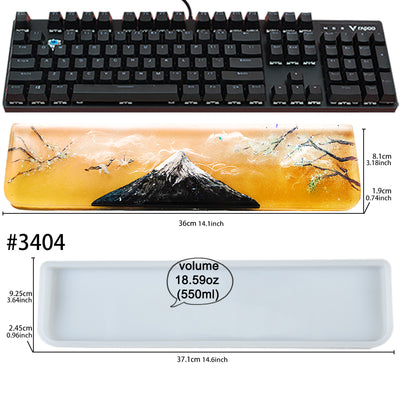 Keyboard Wrist Rest and Keycaps Resin Silicone Molds Set with Key Puller