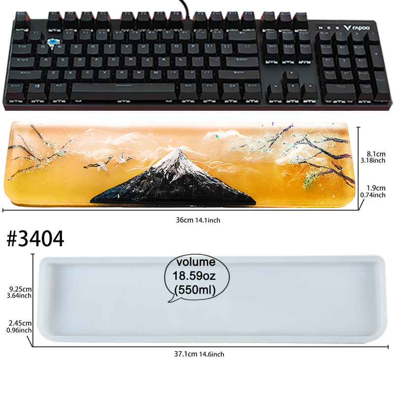 Keyboard Wrist Rest and Keycaps Resin Silicone Molds Set with Key Puller