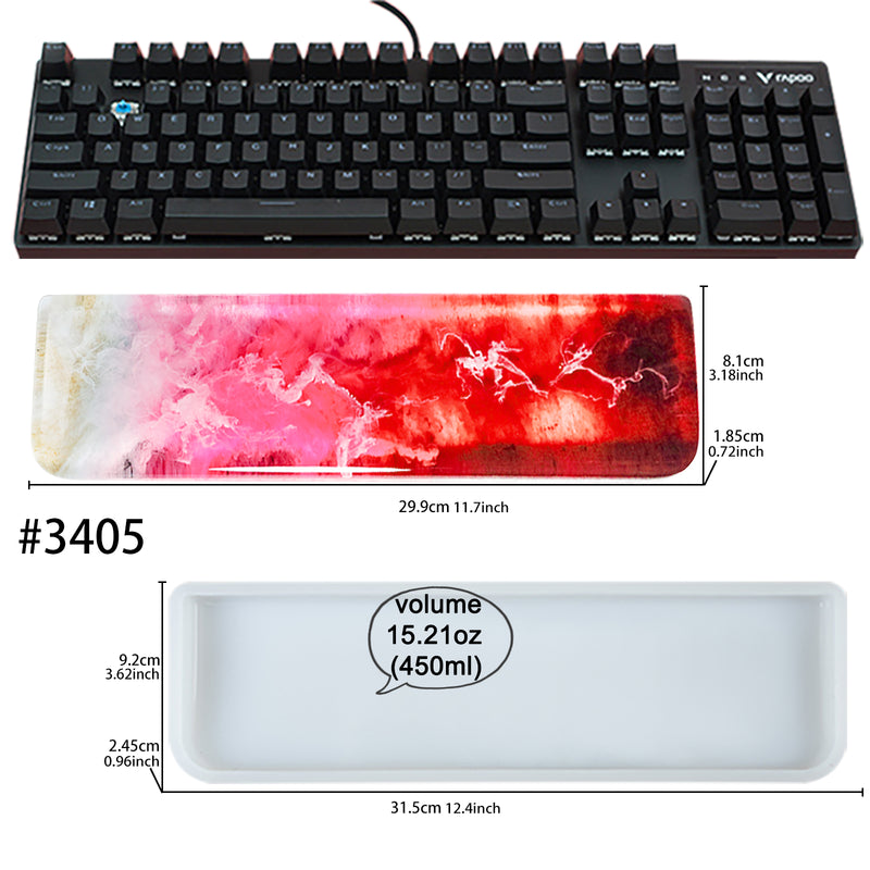 Keyboard Wrist Rest and Keycaps Resin Silicone Molds Set with Key Puller