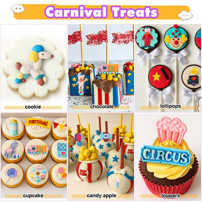 Carnival Circus and Amusement Park Fondant Silicone Molds 32-cavity