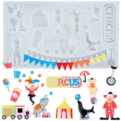 Amusement Park Fondant Silicone Mold 18-cavity