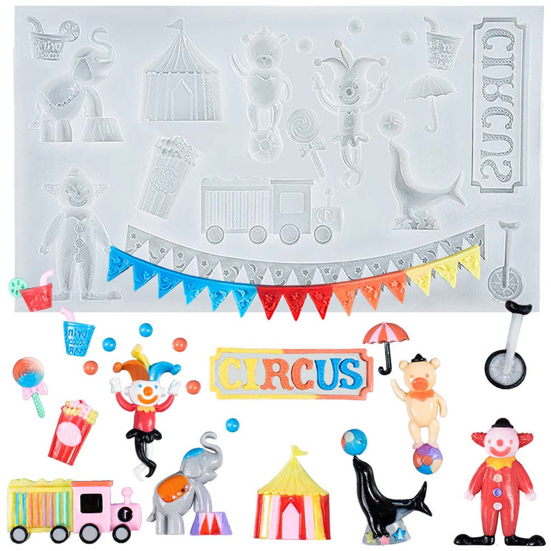 Amusement Park Fondant Silicone Mold 18-cavity