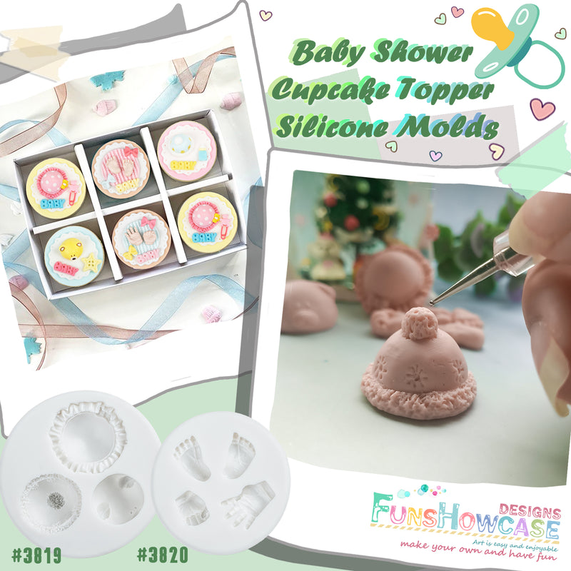 Small Baby Hands Feet and Hats Silicone Molds 2-Count