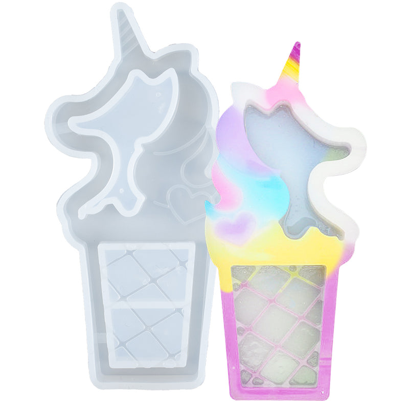 Unicorn Ice Cream Resin Shaker Silicone Mold 3-Inch