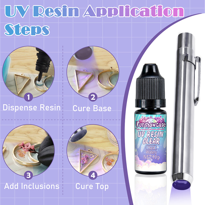 Compact UV Resin and 1W Flashlight Set