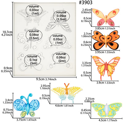 Butterfly Shape Silicone Resin Art Moulds 6 Cavities