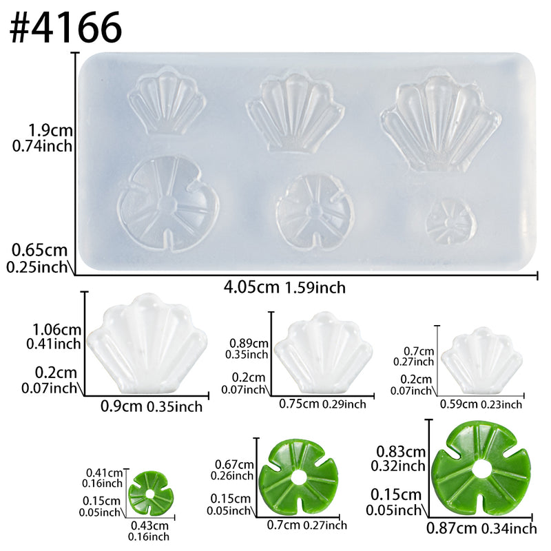 Tiny Shells and Leaves Silicone Mold 6-Cavity