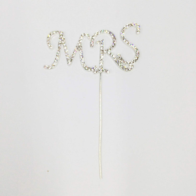 Sparkle MRS Monogram Rhinestone Cake Topper 6-Inch Tall