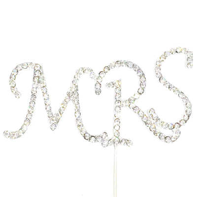 Sparkle MRS Monogram Rhinestone Cake Topper 6-Inch Tall