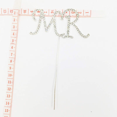 Sparkle MR Monogram Rhinestone Cake Topper 6-Inch Tall