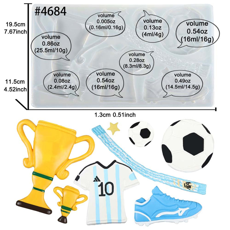 Soccer Trophy Jersey Silicone Mold 8-Cavity