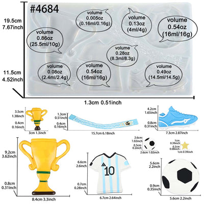 Soccer Trophy Jersey Silicone Mold 8-Cavity