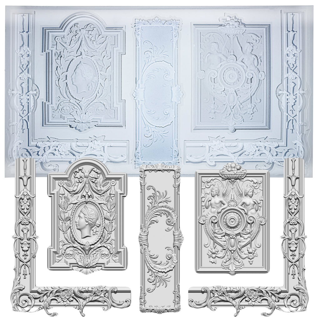 Baroque Silicone Molds 2-Count Cameo|Medallion|Escutcheon