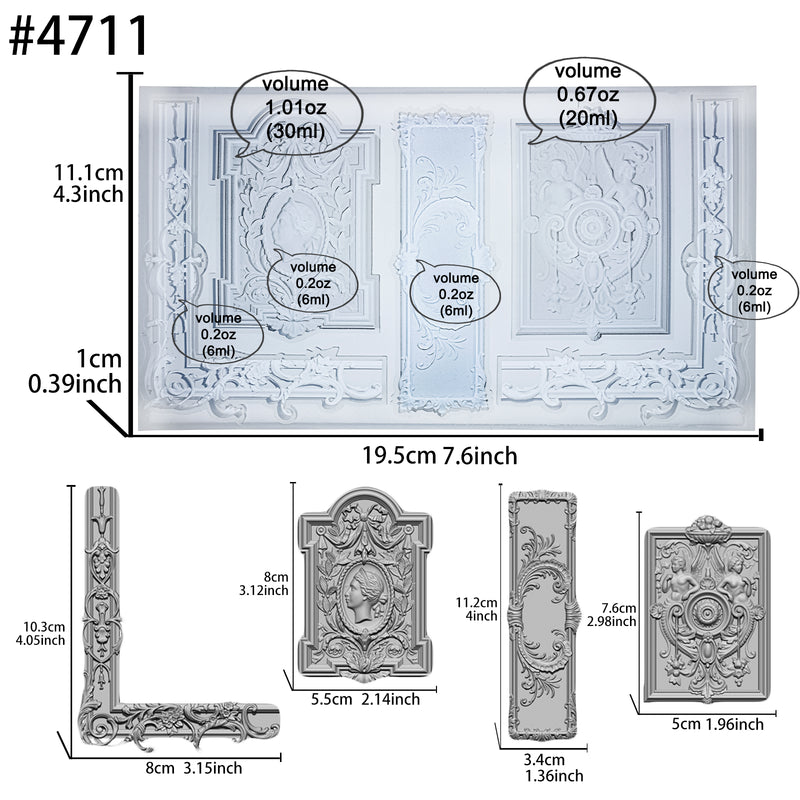 Baroque Silicone Molds 2-Count Cameo|Medallion|Escutcheon