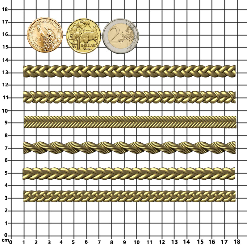 Chain String Border Silicone Mold 6-pattern