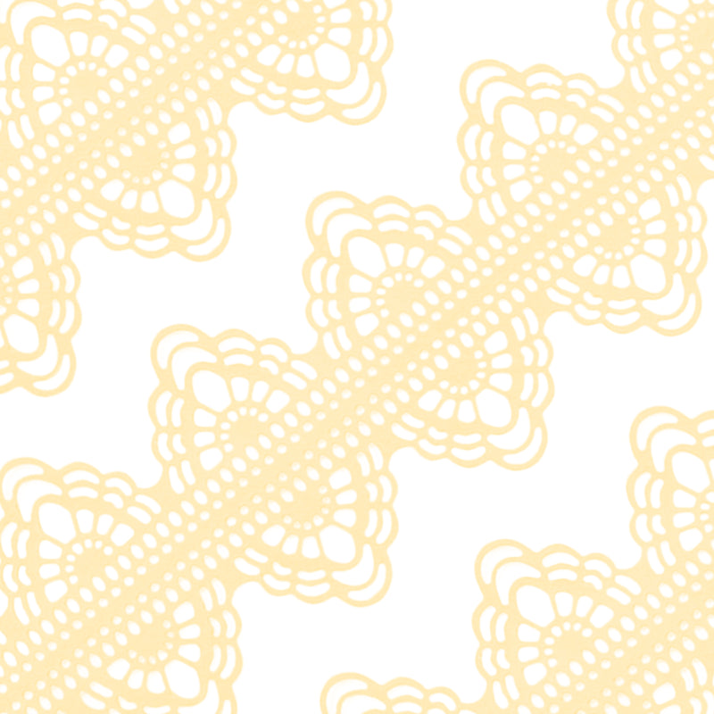 Large Edible Cake Lace Cream Yellow 14-inch