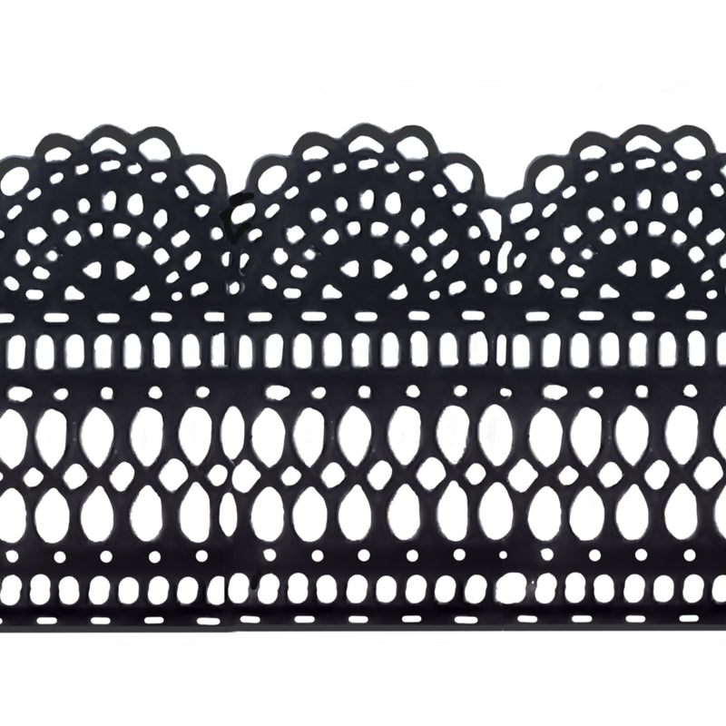 Large Edible Cake Lace Scallop Border Black 14-inch