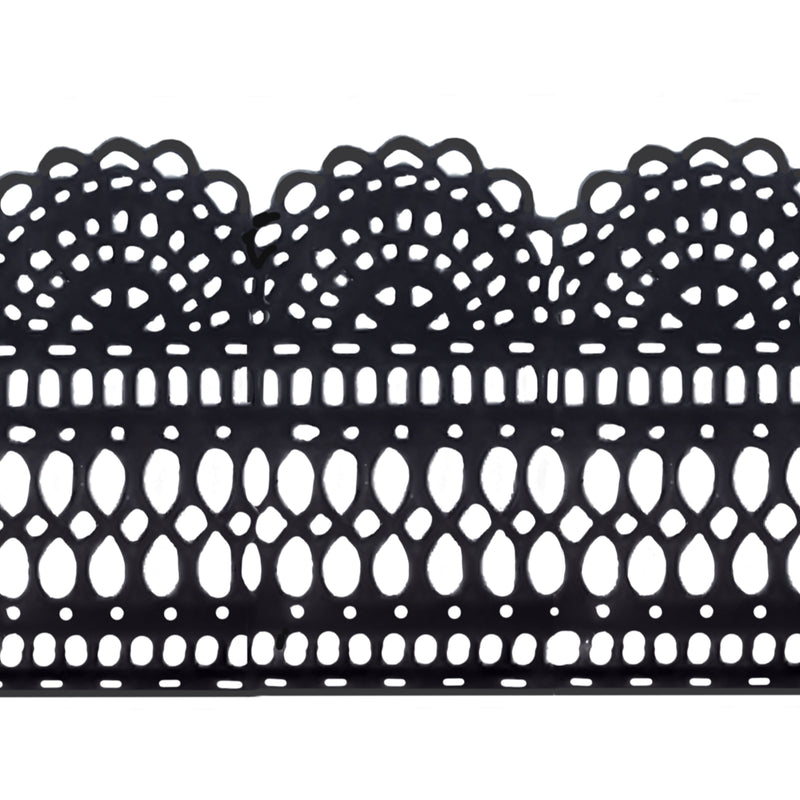 Large Edible Cake Lace Scallop Border Black 14-inch 10-Piece Set