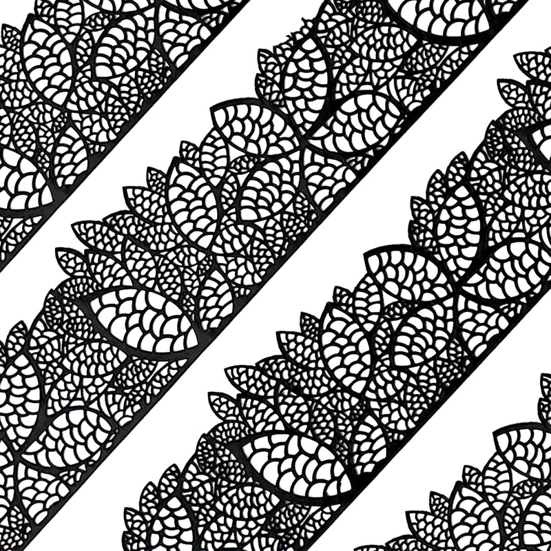 Large Edible Cake Lace Cherry Blossom Black 14-inch