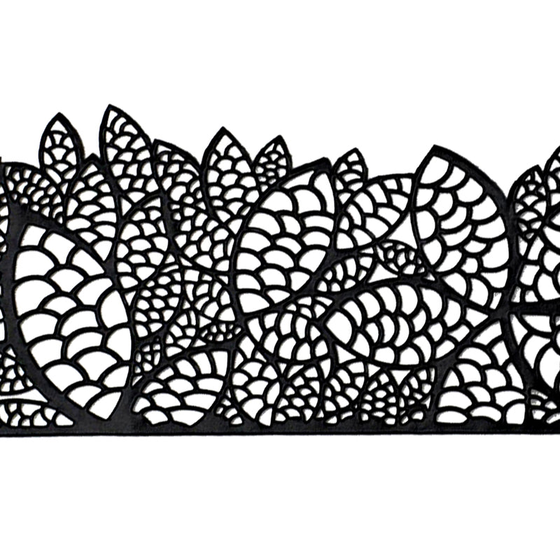 Large Edible Cake Lace Cherry Blossom Black 14-inch