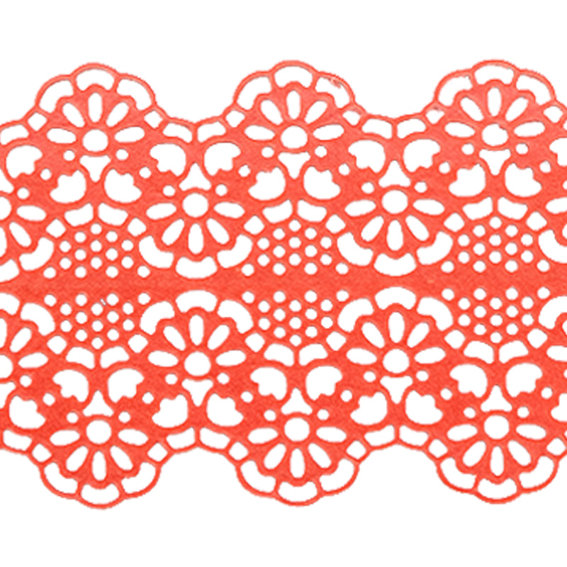 Large Edible Cake Lace Applique Red 14-inch 10-Piece Set