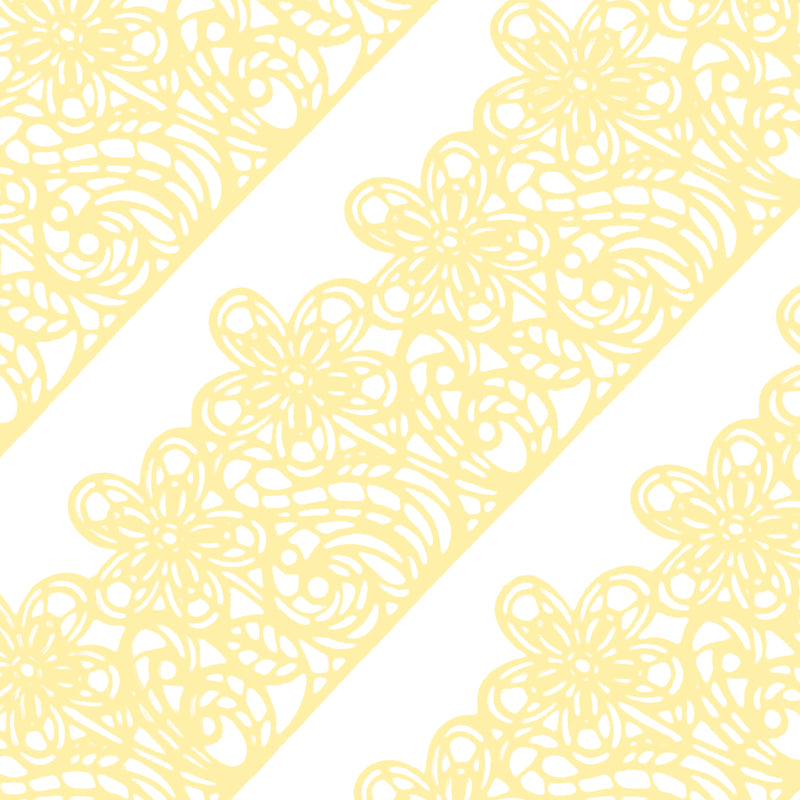 Large Edible Cake Lace Flower Trim Yellow 14-inch