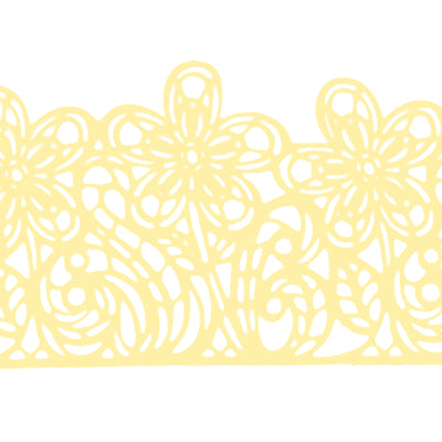 Large Edible Cake Lace Flower Trim Yellow 14-inch