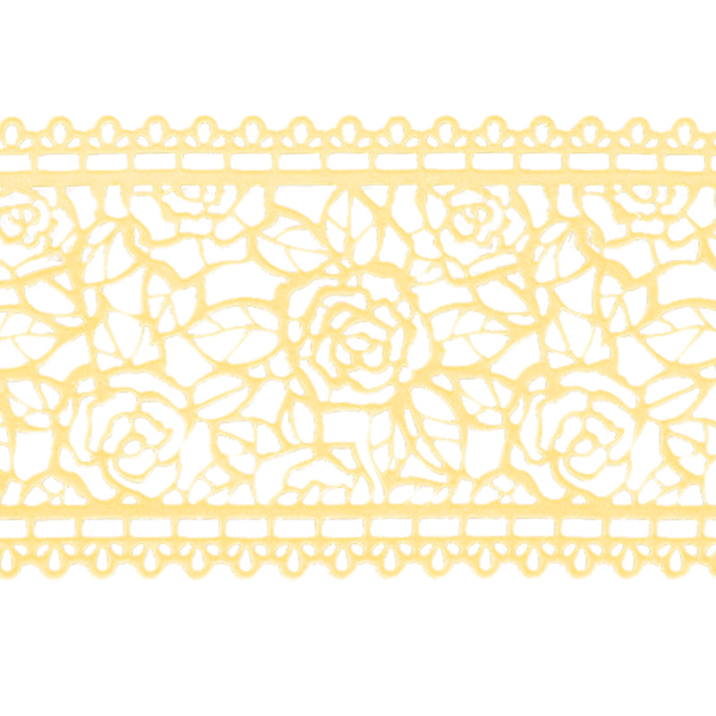 Large Edible Cake Lace Rose Blossom Yellow 14-inch
