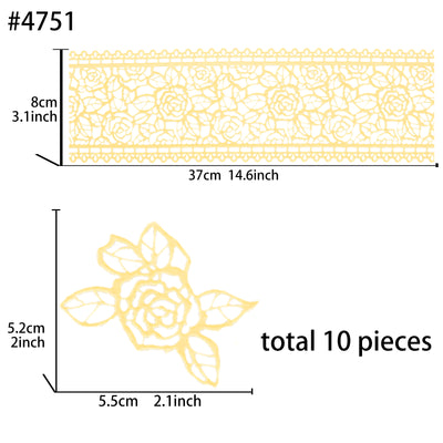 Large Edible Cake Lace Rose Blossom Yellow 14-inch