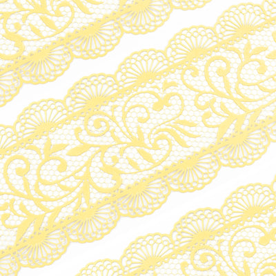 Large Edible Cake Scallop Trim Yellow 14-inch