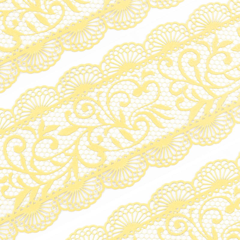Large Edible Cake Scallop Trim Yellow 14-inch
