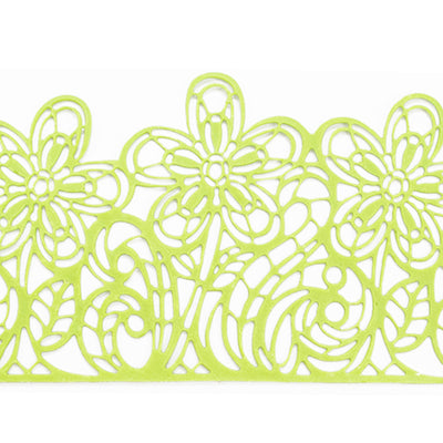 Large Edible Cake Lace Flower Trim Green 14-inch 10-Piece Set