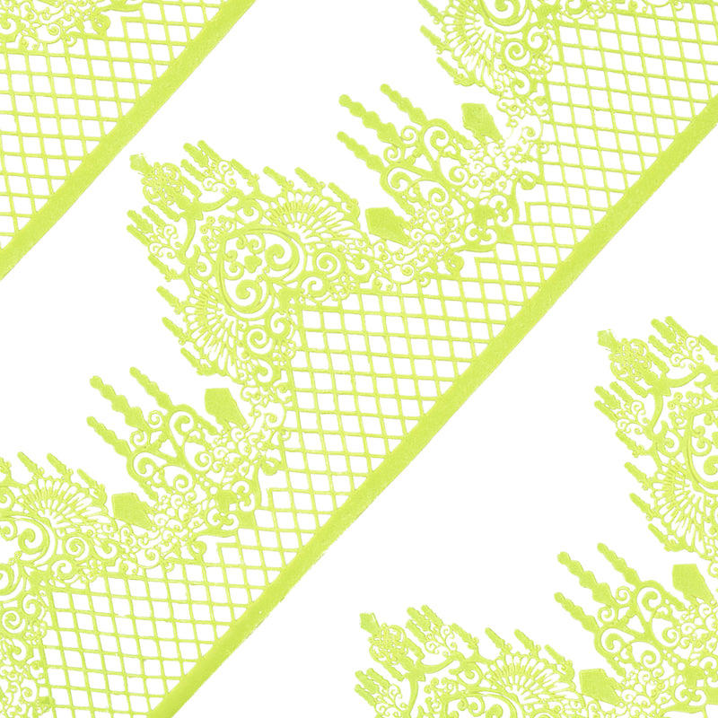 Large Edible Cake Lace Lattice Diamond Scallop Green 12-inch