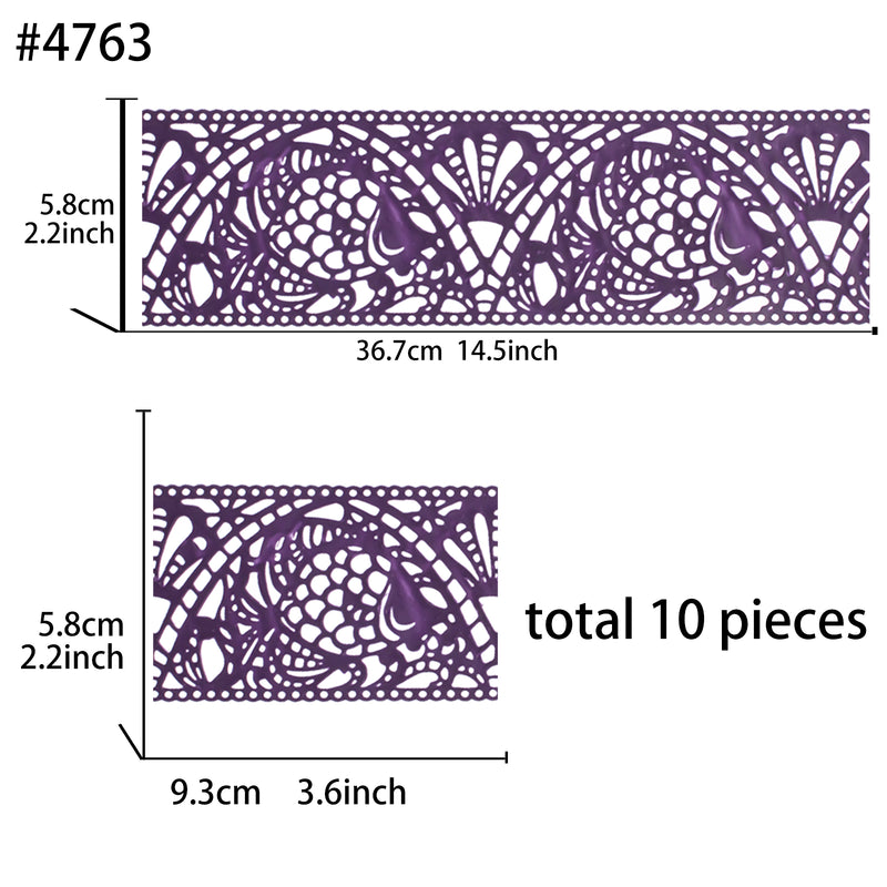 Large Edible Cake Lace Ribbon Purple 14-Inch 10-Piece Set