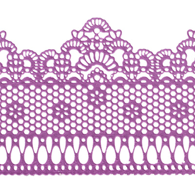 Large Edible Cake Lace Lattice with Small Daisy Purple 14-Inch 10-Piece Set