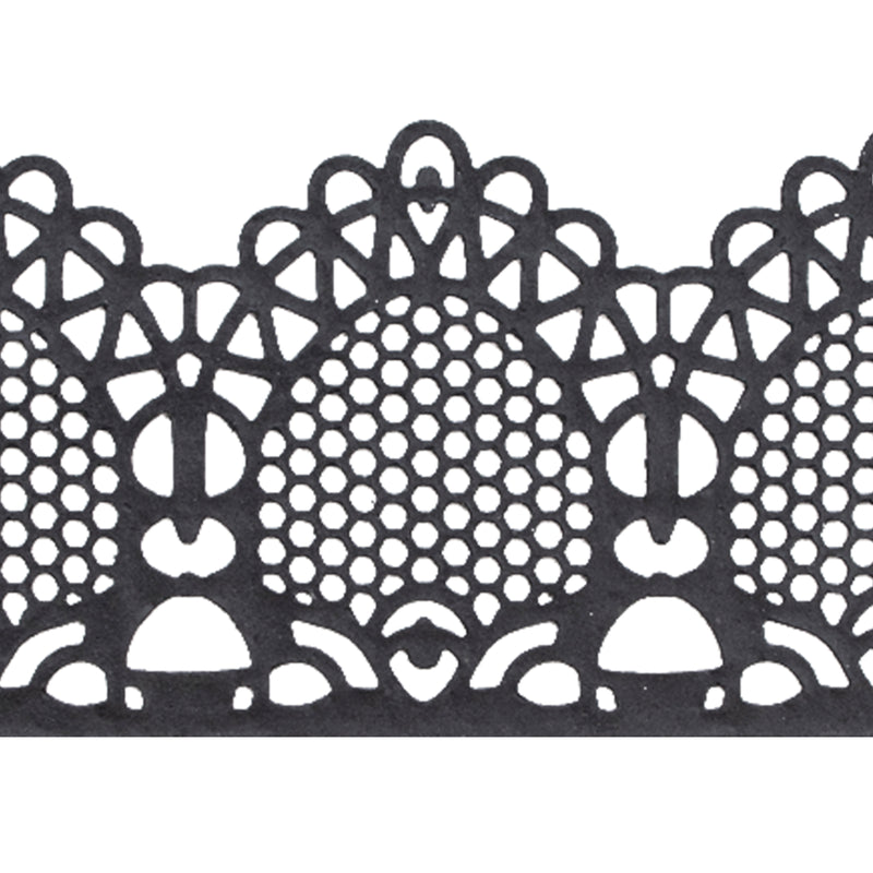 Large Edible Cake Lace Egg Shape Ornament Black 14-inch
