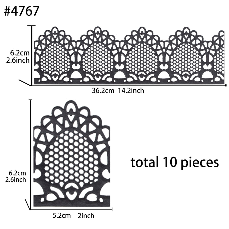 Large Edible Cake Lace Egg Shape Ornament Black 14-inch