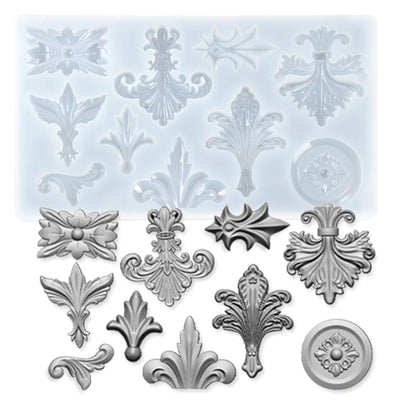 Baroque Curlicues Scroll Lace Silicone Mold