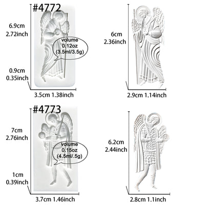 Air Dry Polymer Clay Silicone Molds Set of 2 Archangel Symbols