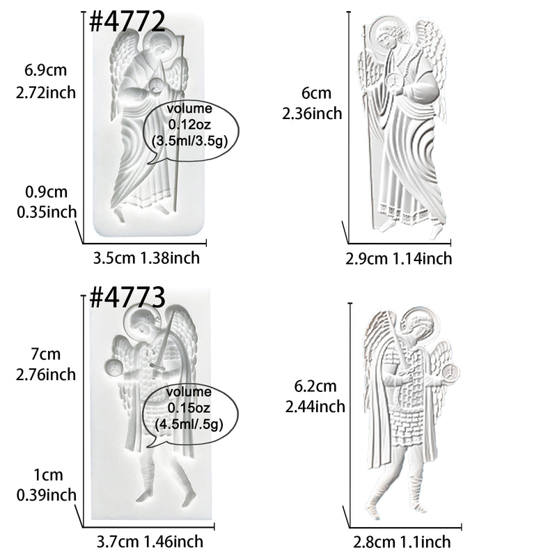 Air Dry Polymer Clay Silicone Molds Set of 2 Archangel Symbols