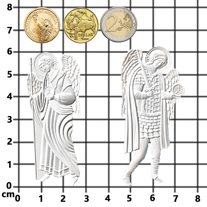 Air Dry Polymer Clay Silicone Molds Set of 2 Archangel Symbols