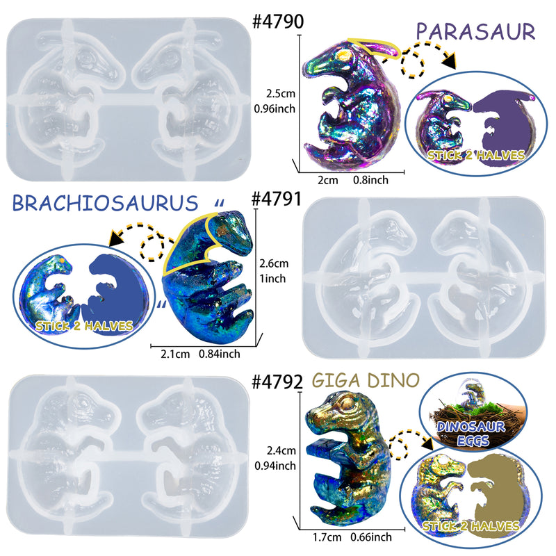 Funshowcase Dinosaur Fondant Silicone Molds 8-Count