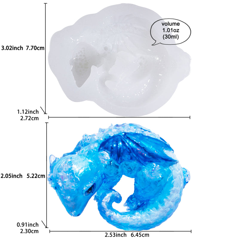 Resin Silicone Mould Ice Wing Dragon for Epoxy 3inch