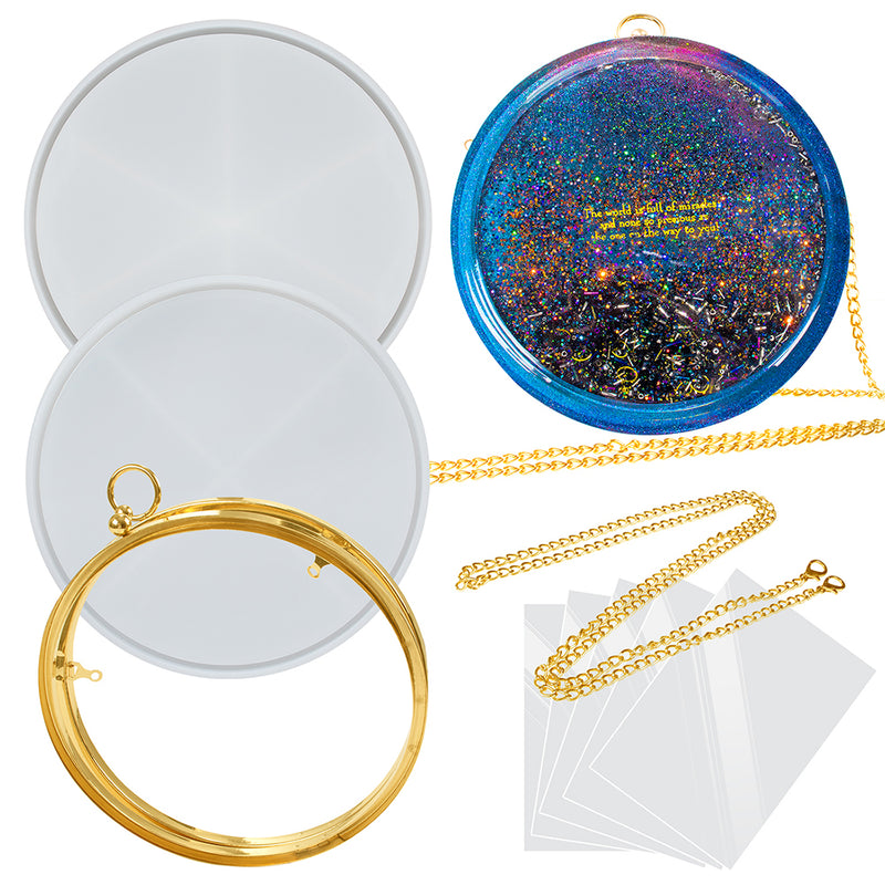 Round Resin Shaker Clutch Bag Mold Complete Set DIY Accessories