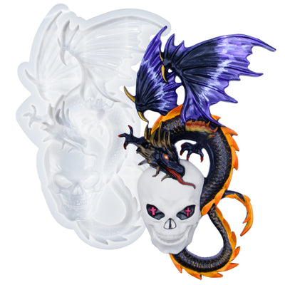 Hanging Ornament Dragon with Skull 3D Silicone Resin Mold