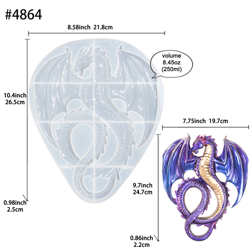 Flying Dragon 3D Silicone UV Epoxy Resin Art Mold
