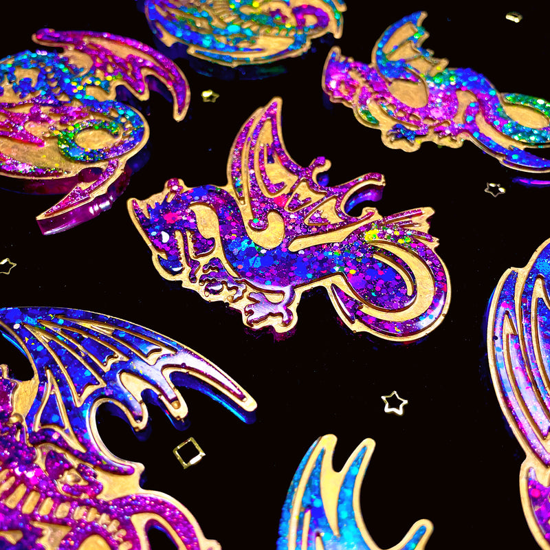 Flying Dragon Keychain Silicone Epoxy Resin Mold 9-cavities