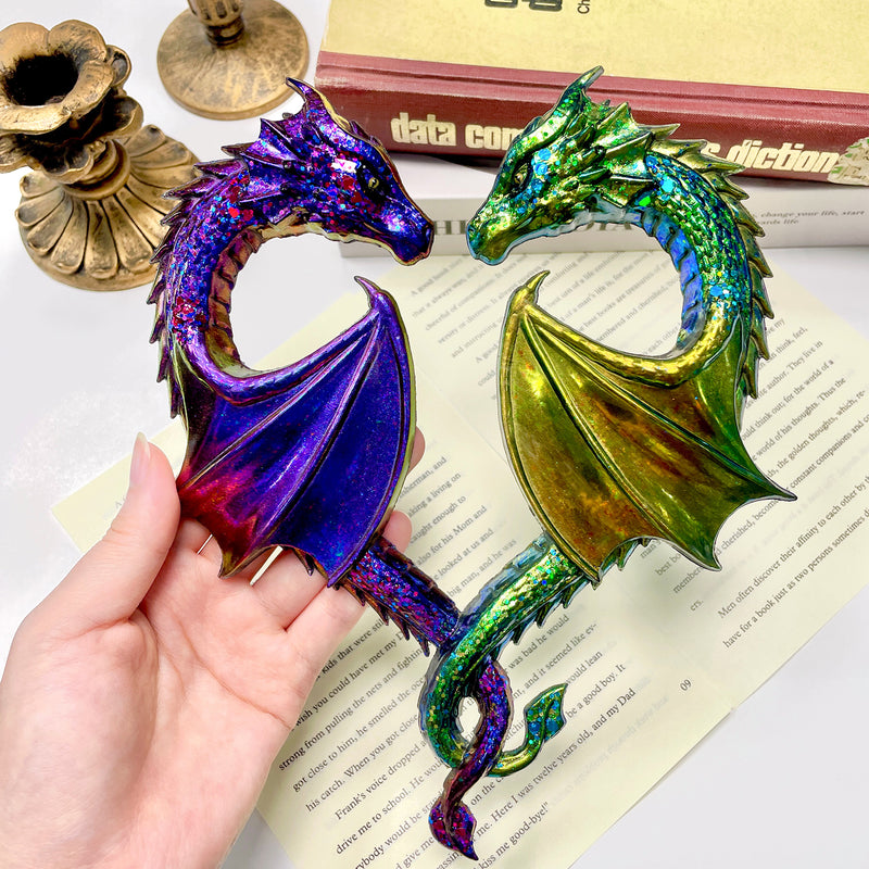 Hanging Ornament Heart-shaped 3D Dragon Silicone Resin Mold