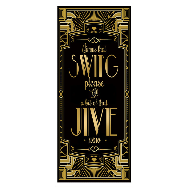 Roaring 20s Door Cover Gatsby Theme Gimme That Swing Please and A Bit of That Jive Now 72x30inch