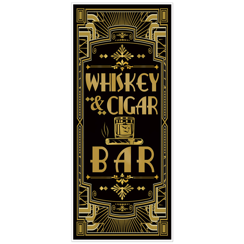 Roaring 20s Party Door Decor Gatsby Theme Whiskey & Cigar Bar 72x30inch